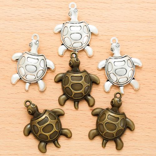 Zinklegering Animal Hangers, Zinc Alloy, Zeeschildpad, plated, DIY, meer kleuren voor de keuze, 34x27mm, 100pC's/Bag, Verkocht door Bag