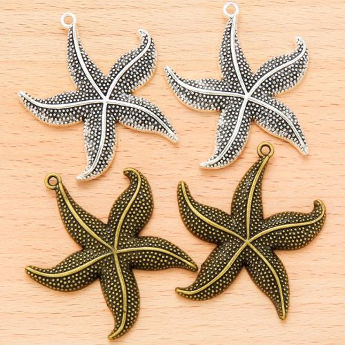 Sinc Alloy Pendants Ainmhithe, Starfish, plátáilte, DIY, dathanna níos mó le haghaidh rogha, 50x43mm, 100ríomhairí pearsanta/Mála, Díolta De réir Mála