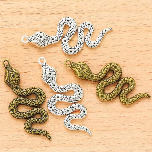 Zinc Alloy Animal Pendler, Snake, forgyldt, du kan DIY, flere farver til valg, 50x21mm, 100pc'er/Bag, Solgt af Bag