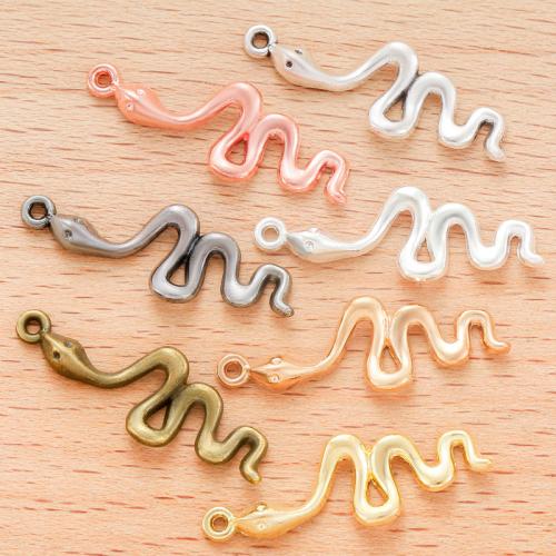 Zinc Alloy Animal Pendler, Snake, forgyldt, du kan DIY, flere farver til valg, 28x10mm, 100pc'er/Bag, Solgt af Bag