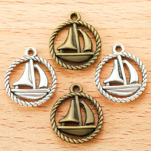 Zinklegering voertuig hangers, Zinc Alloy, Sail Boat, plated, DIY, meer kleuren voor de keuze, 18x16mm, 100pC's/Bag, Verkocht door Bag