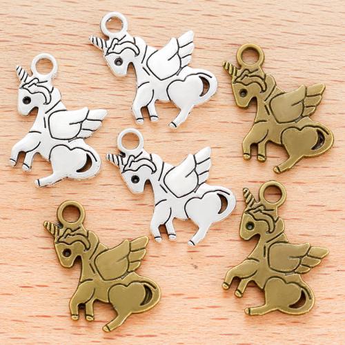 Zinc Alloy Animal Pendants Unicorn plated DIY Sold By Bag