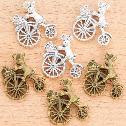 Zinc Alloy Animal Pendants Rabbit plated DIY Sold By Bag