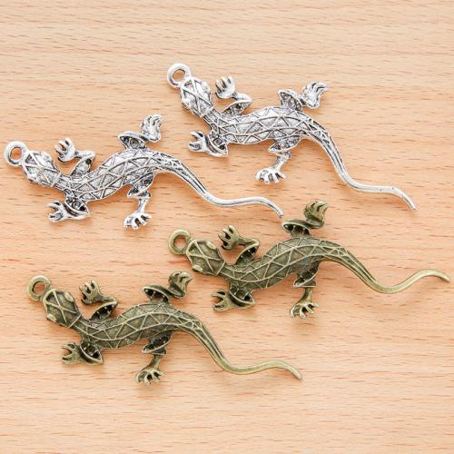 Zinklegering Animal Hangers, Zinc Alloy, Hagedis, plated, DIY, meer kleuren voor de keuze, 75x31mm, 100pC's/Bag, Verkocht door Bag