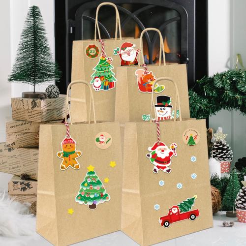 Adhesive Sticker Sticker Paper printing Christmas Design & mixed pattern Sold By Bag