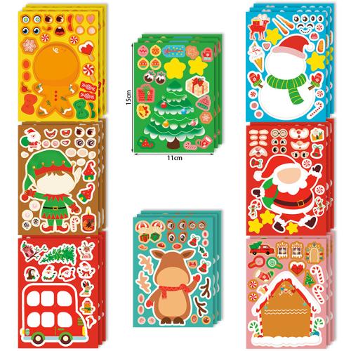 Adhesive Sticker Sticker Paper printing Christmas Design & mixed pattern & DIY Sold By Bag