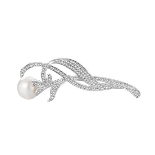 Gioielli spilla alla moda , ottone, placcato, Micro spianare cubic zirconia & per la donna, nessuno, 23x66mm, Venduto da coppia