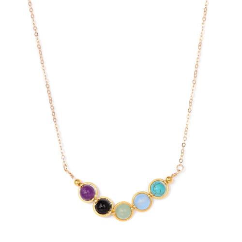 Natural Gemstone Necklace Zinc Alloy with Gemstone handmade for woman Sold By PC