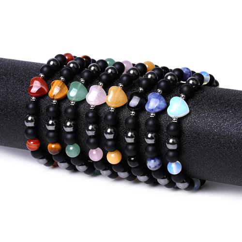 Gemstone Bracelet Heart polished & Unisex Length Approx 7.4 Inch Sold By PC