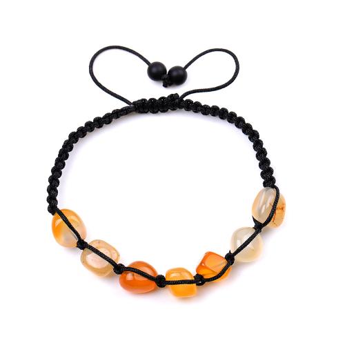 Agate bracelet, avec cordon de polyester, pepite, fait à la main, unisexe & tressé, plus de couleurs à choisir, Longueur Environ 7-10 pouce, Vendu par PC