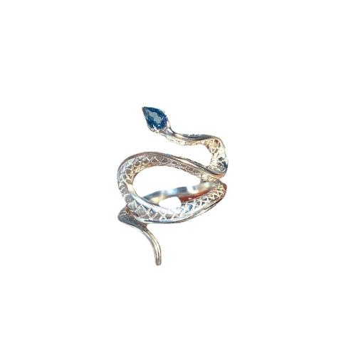 Zinklegering ringen, Zinc Alloy, mode sieraden & voor vrouw & met strass, zilver, Inner diameter 17mm, Verkocht door PC