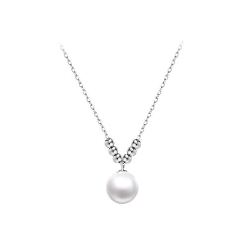 Titanium Steel Necklace with Plastic Pearl with 5cm extender chain fashion jewelry & for woman original color Length Approx 40 cm Sold By PC