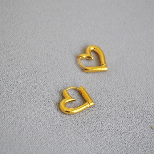 Titanium Steel  Earring Heart fashion jewelry & for woman 19mm Sold By Pair