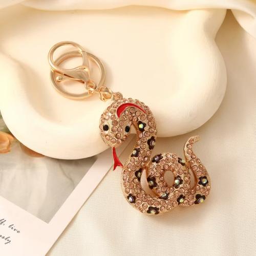 Zinc Alloy Key Clasp Snake Unisex & with rhinestone Sold By PC