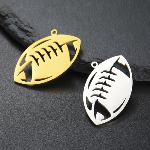 Stainless Steel Pendants 304 Stainless Steel Rugby Ball DIY Sold By PC