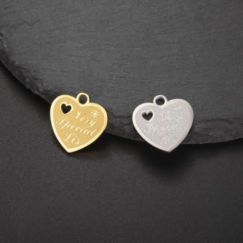 Stainless Steel Heart Pendants 304 Stainless Steel DIY Sold By PC