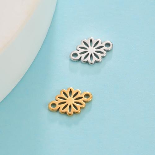 Kontakt i rostfritt stål, 304 rostfritt stål, Daisy, mode smycken & Unisex & ihålig, fler färger för val, 10.90x7.30mm, Säljs av PC