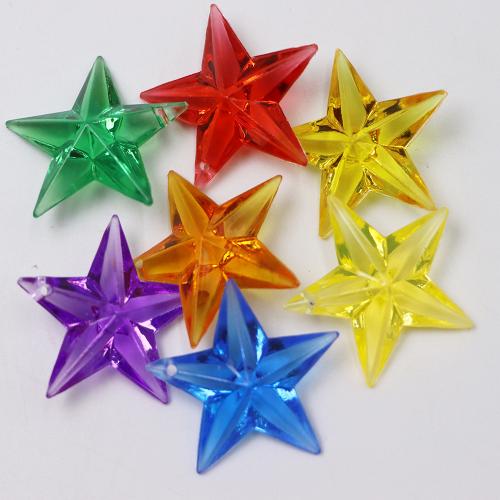 Colgantes de Resina, Estrella, Bricolaje, color mixto, 36x36x10mm, agujero:aproximado 2mm, aproximado 172PCs/Bolsa, Vendido por Bolsa