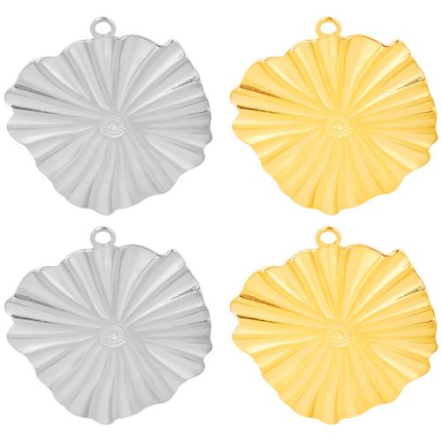 Stainless Steel Pendants 304 Stainless Steel Lotus Leaf Vacuum Ion Plating DIY Sold By PC