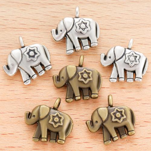 Zinc Alloy Animal Pendler, Elephant, forgyldt, du kan DIY, flere farver til valg, 15x15mm, 100pc'er/Bag, Solgt af Bag