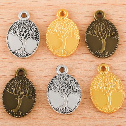 Zinc Alloy Pendler, Tree, forgyldt, du kan DIY, flere farver til valg, 18x12mm, 100pc'er/Bag, Solgt af Bag