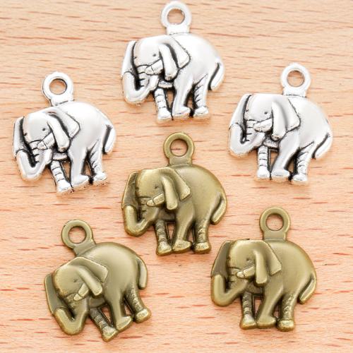 Zinc Alloy Animal Pendler, Elephant, forgyldt, du kan DIY, flere farver til valg, 16x13mm, 100pc'er/Bag, Solgt af Bag