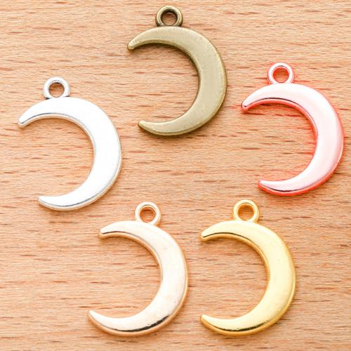 Zinc alliage Moon pendentifs, alliage de zinc, lune, Placage, DIY, plus de couleurs à choisir, 19x13mm, 100PC/sac, Vendu par sac