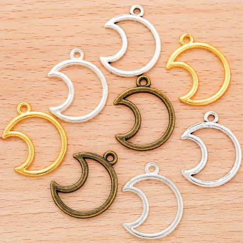 Zinc Alloy Moon Pendler, forgyldt, du kan DIY, flere farver til valg, 27x21mm, 100pc'er/Bag, Solgt af Bag