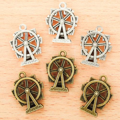 Zinc Alloy Pendants Ferris Wheel plated DIY Sold By Bag