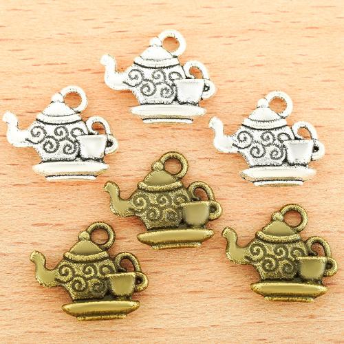 Zinc Alloy Pendler, Teapot, forgyldt, du kan DIY, flere farver til valg, 13x11mm, 100pc'er/Bag, Solgt af Bag