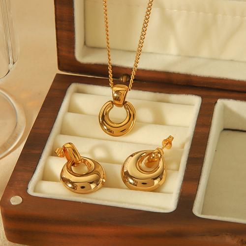 Sets de Joyas, Partículas de acero, chapado en color dorado, Joyería & diferentes estilos para la opción, dorado, Vendido por UD