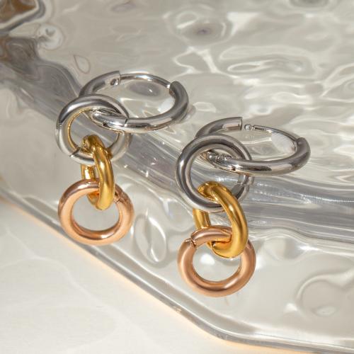 Stainless Steel Drop Earring 304 Stainless Steel plated fashion jewelry mixed colors Sold By Pair