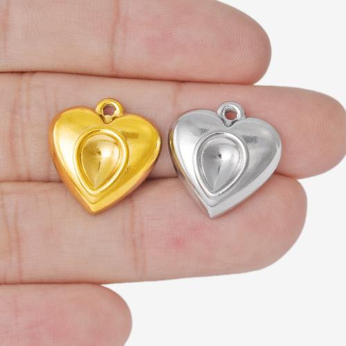 Stainless Steel Heart Pendants 304 Stainless Steel plated DIY Sold By PC