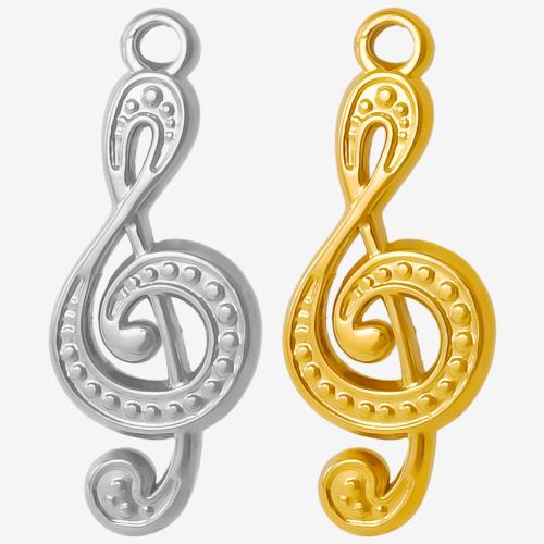 Stainless Steel Pendants 304 Stainless Steel Music Note plated DIY Sold By PC