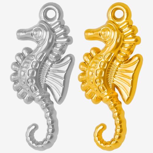 Stainless Steel Animal Pendants 304 Stainless Steel Seahorse plated DIY Sold By PC