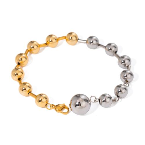 Stainless Steel Jewelry Bracelet 304 Stainless Steel plated fashion jewelry & for woman & two tone Length Approx 19 cm Sold By PC