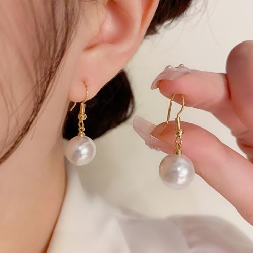 Prás Buail Earring, le Pearl Plaisteacha, óir fíor plated, stíleanna éagsúla do rogha & do bhean, óir, Díolta De réir Péire