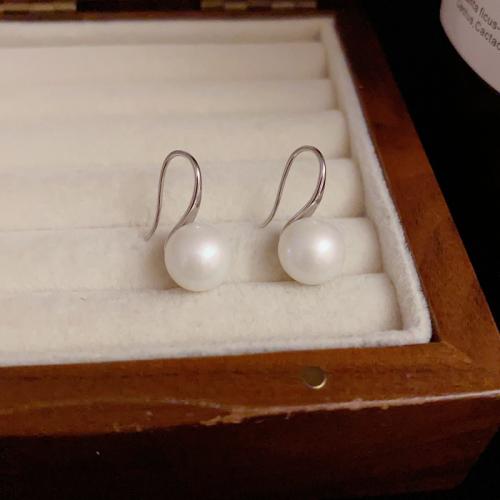 Messing oorhangers, met Shell Pearl, echt goud verguld, voor vrouw, meer kleuren voor de keuze, 18x7mm, Verkocht door pair