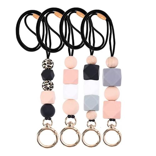 Polyester Cord Cellphone Lanyard with Wood & Silicone & Zinc Alloy multifunctional Sold By PC