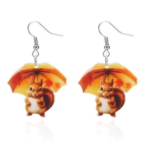 Acrylic Drop Earring Squirrel & for woman Sold By Pair