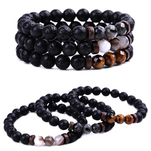 Lava Armband, mit Labradorit & Tigerauge & Streifen Achat, unisex & verschiedene Stile für Wahl & facettierte, verkauft von PC