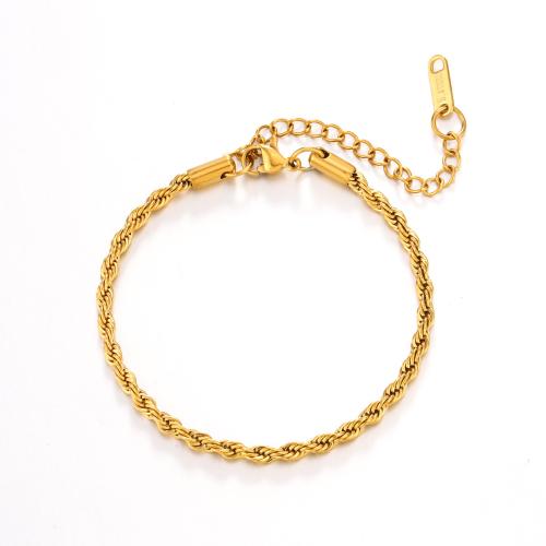 Stainless Steel Jewelry Bracelet 304 Stainless Steel with 5cm extender chain fashion jewelry & for woman golden Length Approx 16 cm Sold By PC