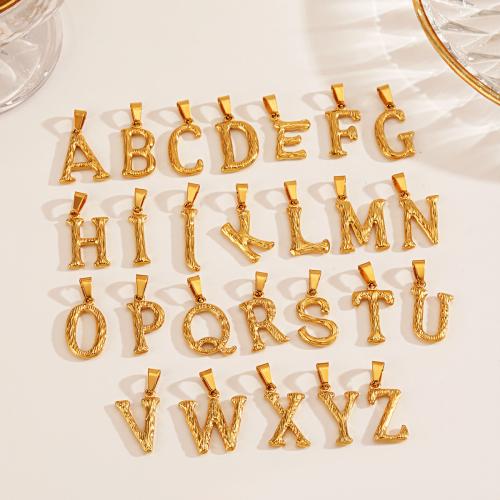 Stainless Steel Letter Pendants 304 Stainless Steel Alphabet Letter DIY golden Sold By PC