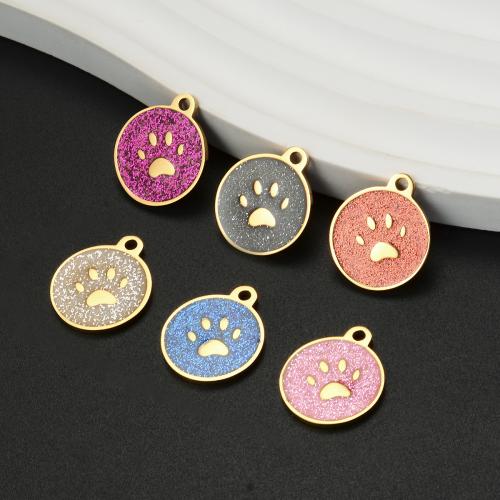 Stainless Steel Pendants 304 Stainless Steel Round DIY & enamel Sold By Bag