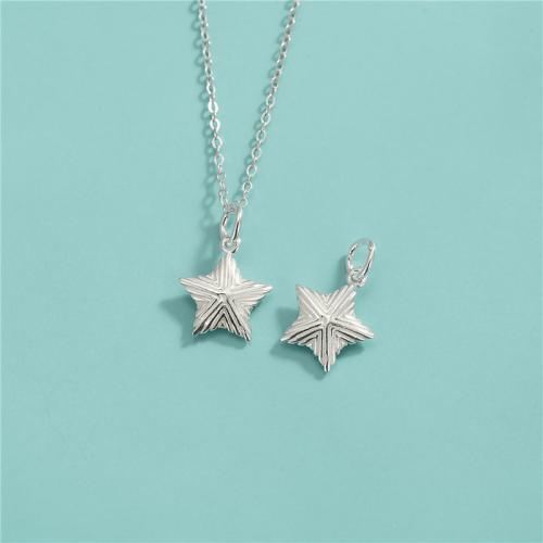 925 Sterling Silver Pendant Star DIY Sold By PC