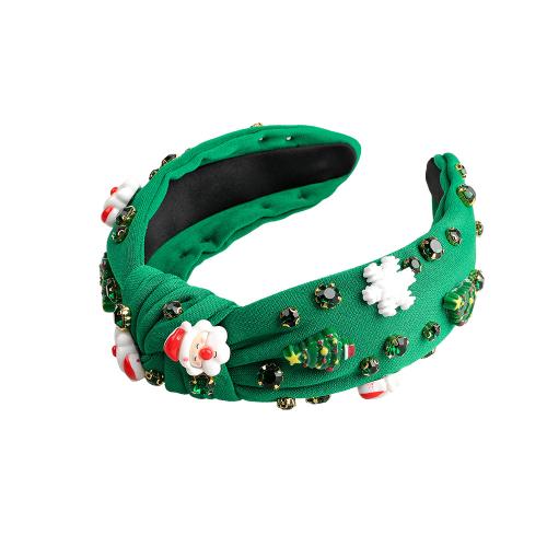 Doek Hair Band, met Plastic Pearl, handgemaakt, Kerstontwerp & verschillende grootte voor keus & voor vrouw & met strass, meer kleuren voor de keuze, Verkocht door PC