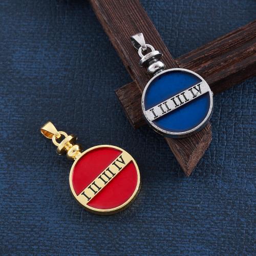 Zinc Alloy Enamel Pendants Flat Round plated DIY nickel lead & cadmium free 20mm Sold By PC