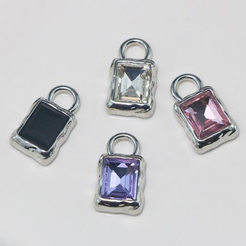 Zinc Alloy Rhinestone Pendants Lock silver color plated DIY & with rhinestone nickel lead & cadmium free Sold By PC