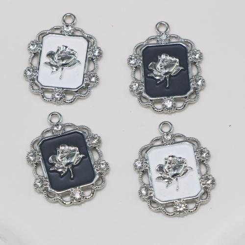 Zinc Alloy Enamel Pendants silver color plated DIY nickel lead & cadmium free Sold By PC