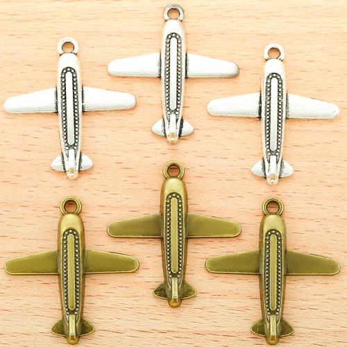 Køretøj Shaped Zinc Alloy Pendler, Airplane, forgyldt, du kan DIY, flere farver til valg, 35x32mm, 100pc'er/Bag, Solgt af Bag